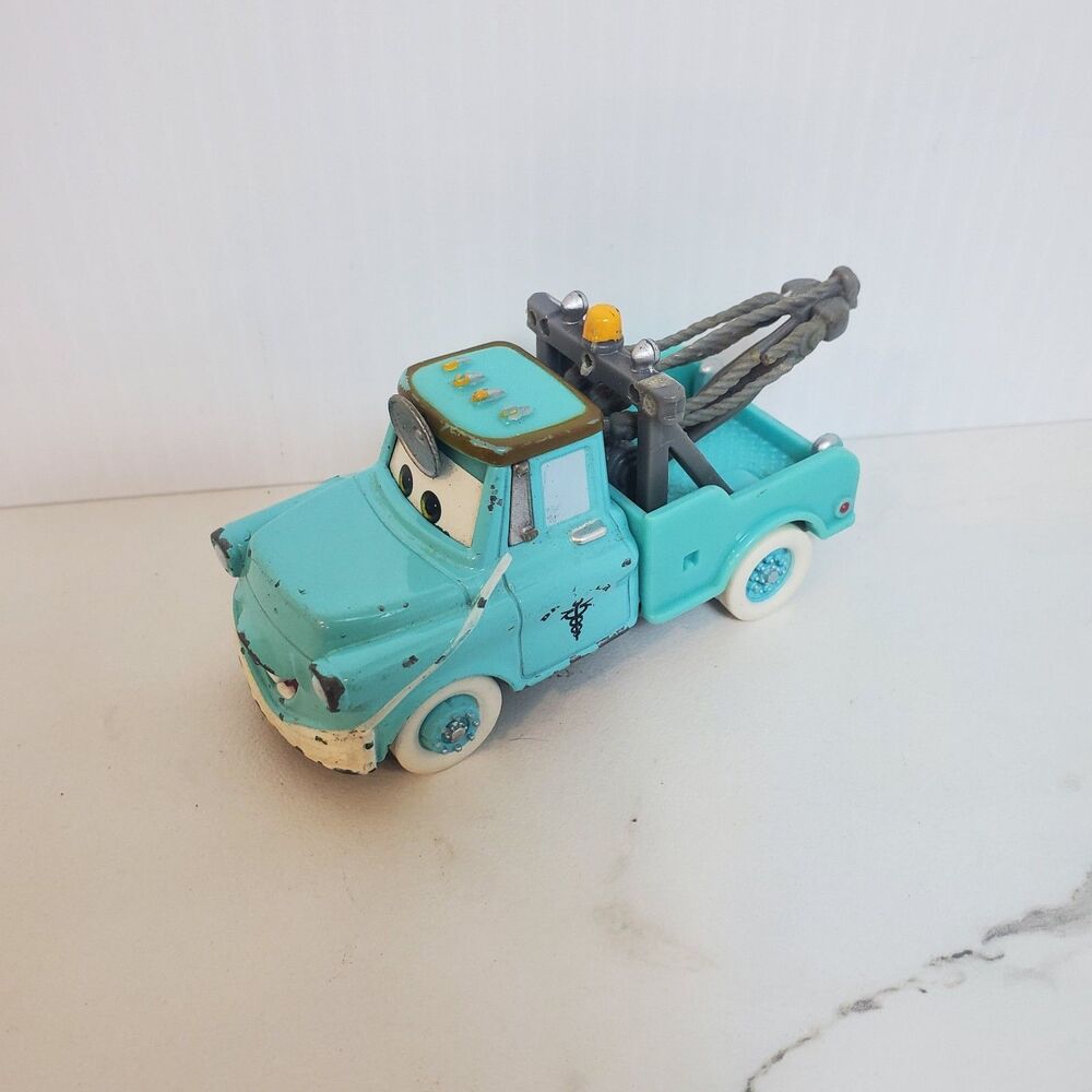 Disney Pixar Cars Toon Dr. Mater Blue Tow Truck DieCast Sizzlin Paint Job 28